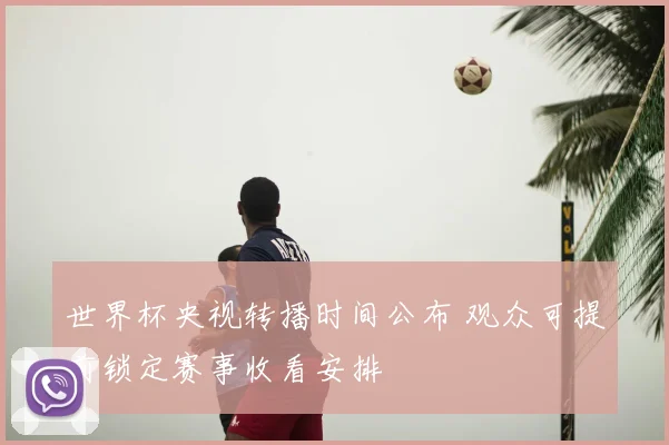 世界杯央视转播时间公布 观众可提前锁定赛事收看安排